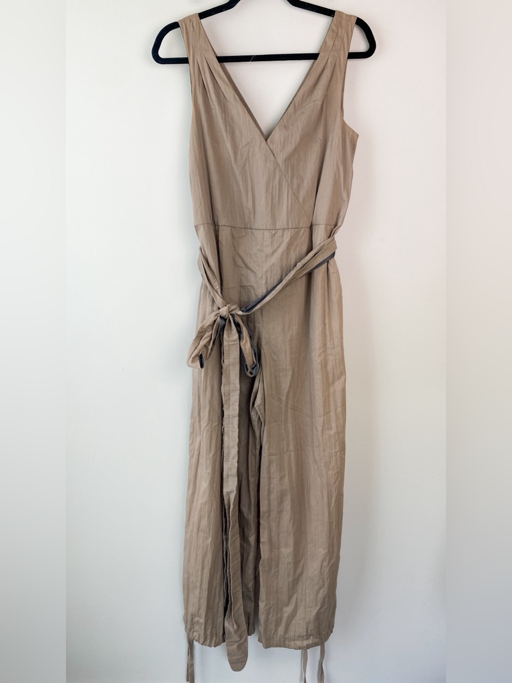 Alice + Olivia Womens Jumpsuit 10 Brown Wide Leg Belted Office Chic Minimalist